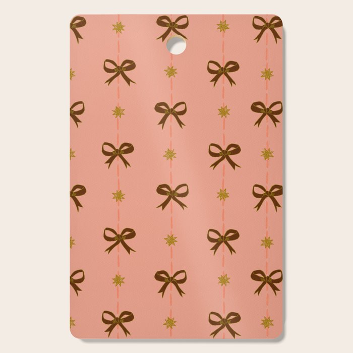 Cute Hair Bows & Stars in Peach & Brown Cutting Board Gallery Image 1