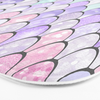 Cute Mermaid Pattern, Pink, Purple, Teal, Pastel Aesthetics Bath Mat Gallery Image 3