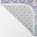 Cute Mermaid Pattern, Pink, Purple, Teal, Pastel Aesthetics Bath Mat Gallery Image 2