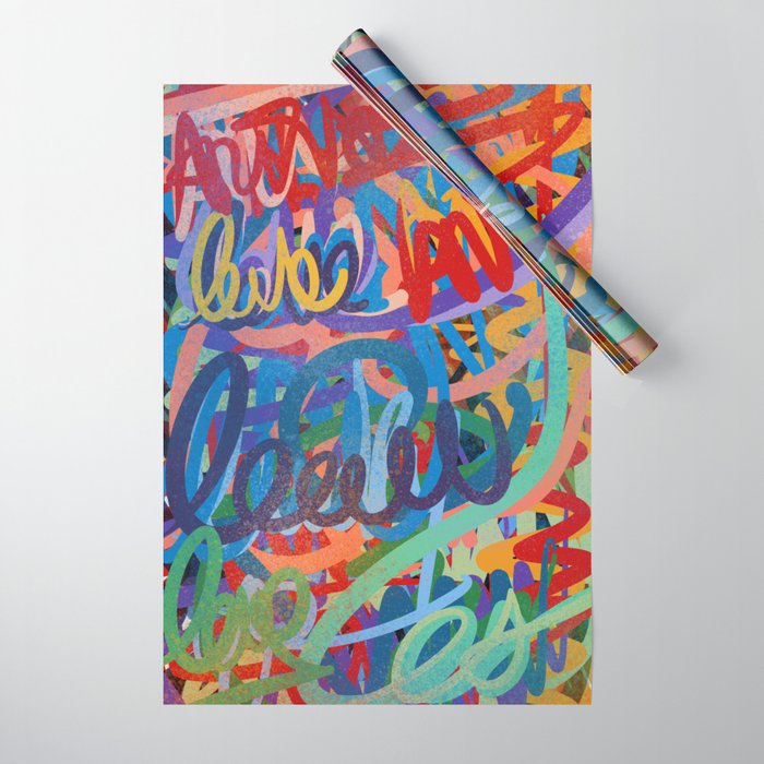Urban Graffiti Art Love Sprayed  Wrapping Paper Gallery Image 1