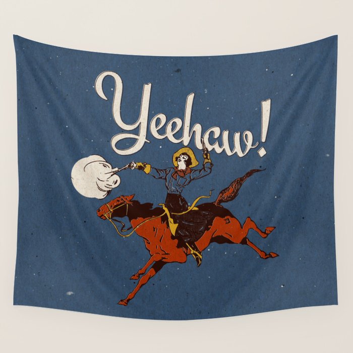 Yeehaw! Blue Wall Tapestry Gallery Image 4