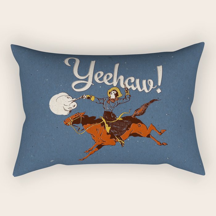 Yeehaw! Blue Rectangular Pillow Gallery Image 1