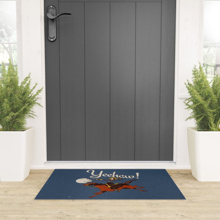 Yeehaw! Blue Welcome Mat Gallery Image 3