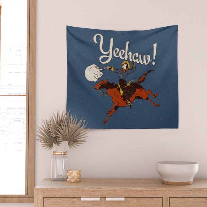 Yeehaw! Blue Wall Tapestry Gallery Image 2