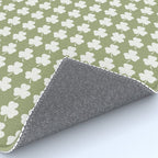 Clovers XXVIII Natural Green Botanical Pattern Rug Gallery Image 4