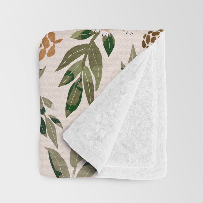 Rabbits in the green forest Throw Blanket Gallery Image 3