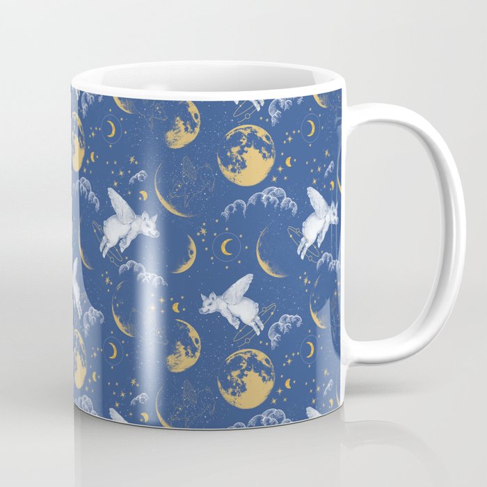 Celestial Pigs lunar blue Coffee Mug Gallery Image 1