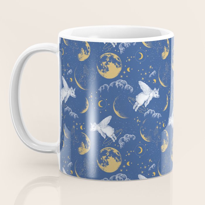 Celestial Pigs lunar blue Coffee Mug Gallery Image 3
