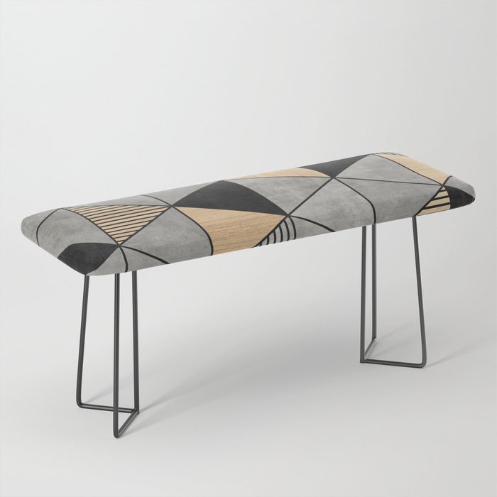 Concrete and Wood Triangles 2 Bench Gallery Image 1