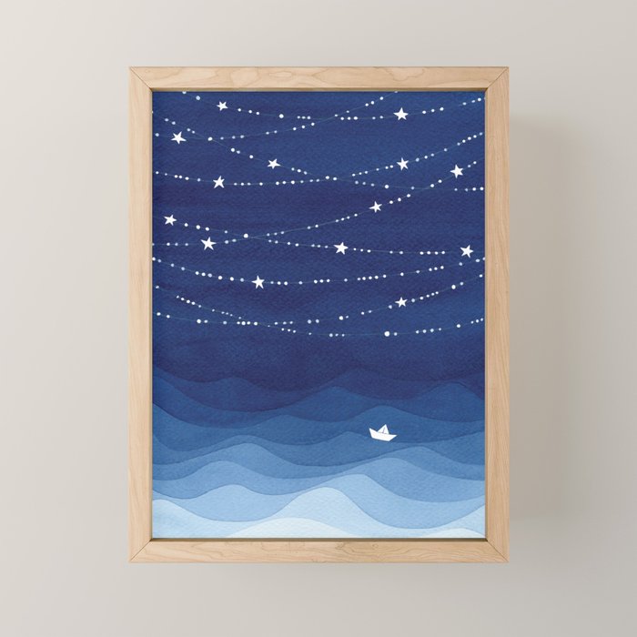 Garland of Stars IV, night sky Mini Art Print Gallery Image 1
