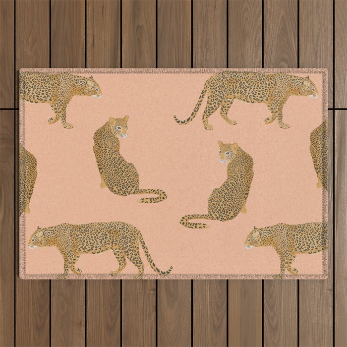sunset leopards Outdoor Rug Gallery Image 1
