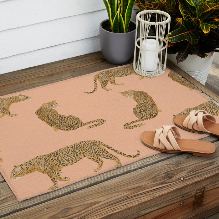 sunset leopards Outdoor Rug Gallery Image 2