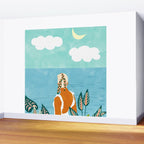 The Pursuit Of Happiness, Woman Ocean Travel Swim Illustration, Bohemian Fashion Tropical Wall Mural Gallery Image 2