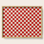 Valentine III - red checkered Serving Tray Gallery Image 1