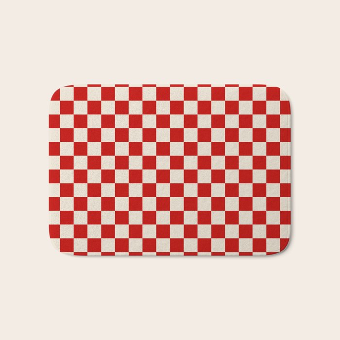 Valentine III - red checkered Bath Mat Gallery Image 1