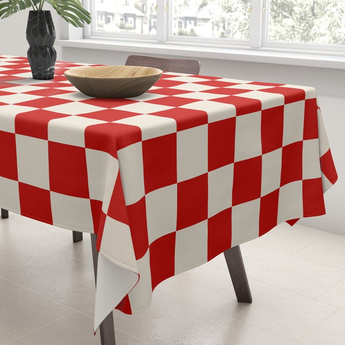 Valentine III - red checkered Tablecloth Gallery Image 3