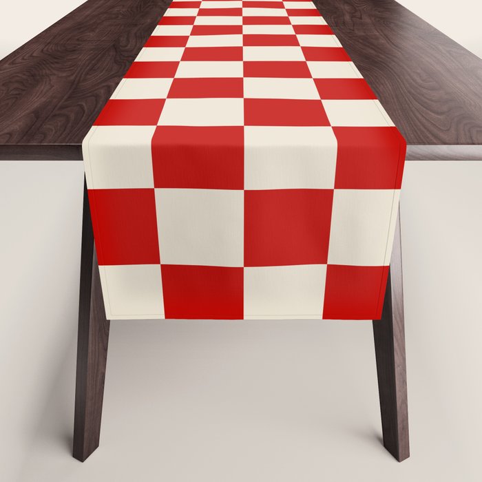Valentine III - red checkered Table Runner Gallery Image 1