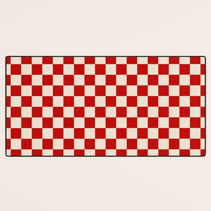 Valentine III - red checkered Desk Mat Gallery Image 3