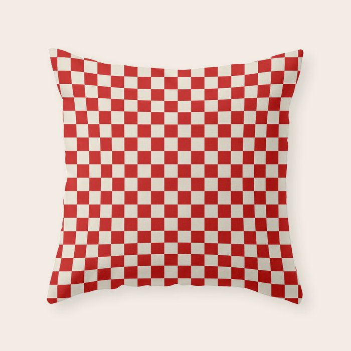 Valentine III - red checkered Throw Pillow Gallery Image 6