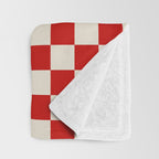 Valentine III - red checkered Throw Blanket Gallery Image 3