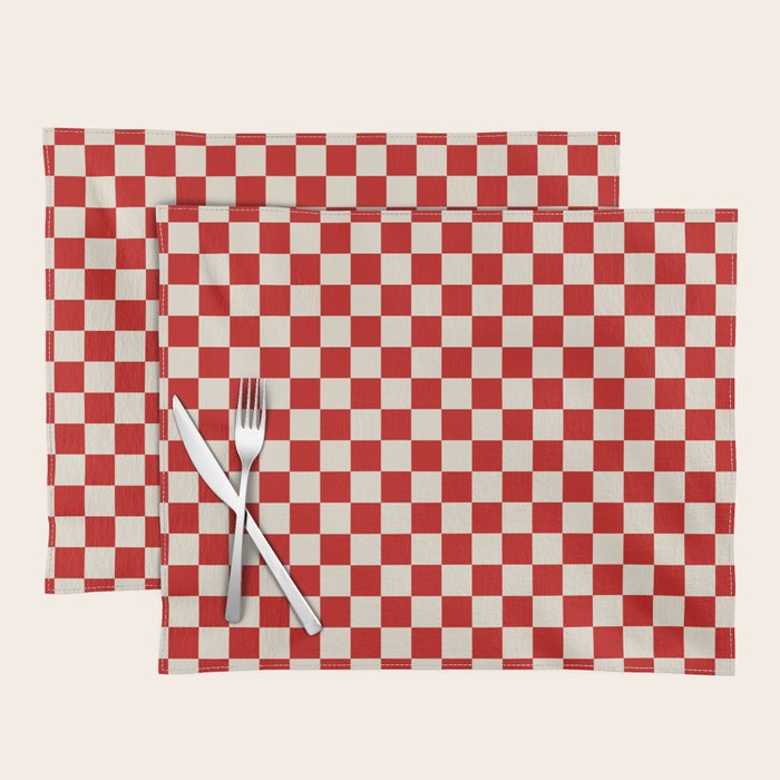 Valentine III - red checkered Placemat Gallery Image 1