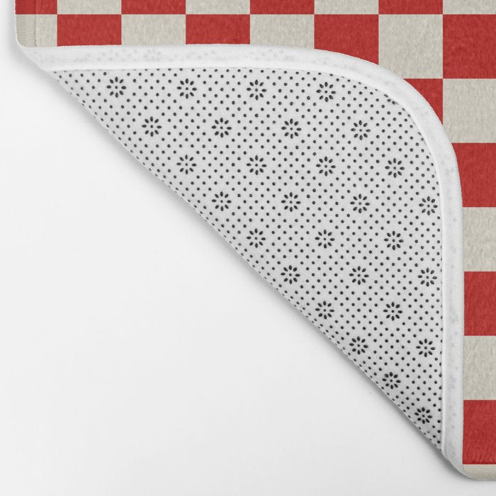 Valentine III - red checkered Bath Mat Gallery Image 2