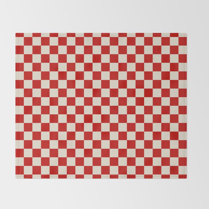 Valentine III - red checkered Throw Blanket Gallery Image 2