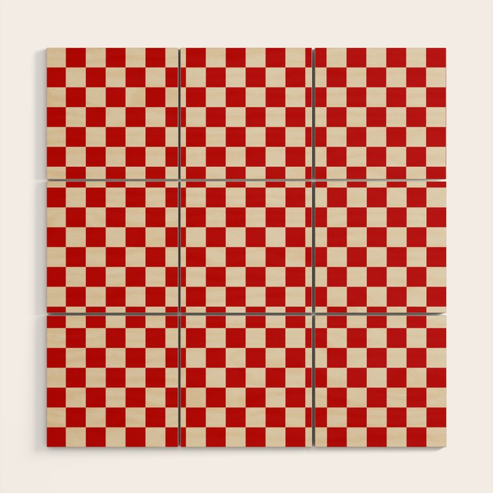 Valentine III - red checkered Wood Wall Art Gallery Image 1