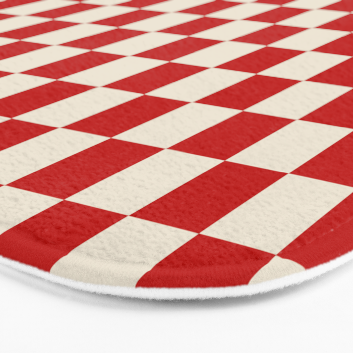 Valentine III - red checkered Bath Mat Gallery Image 3