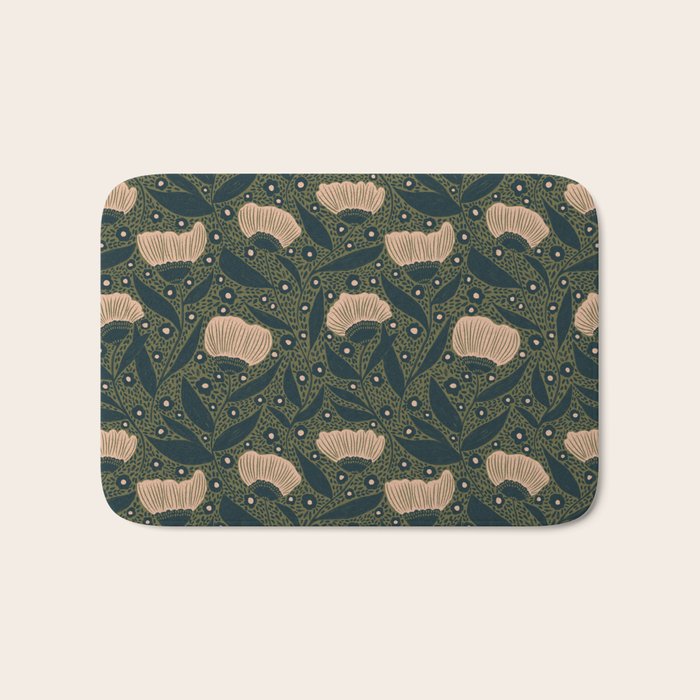 Pretty hand drawn floral pattern Bath Mat Gallery Image 1