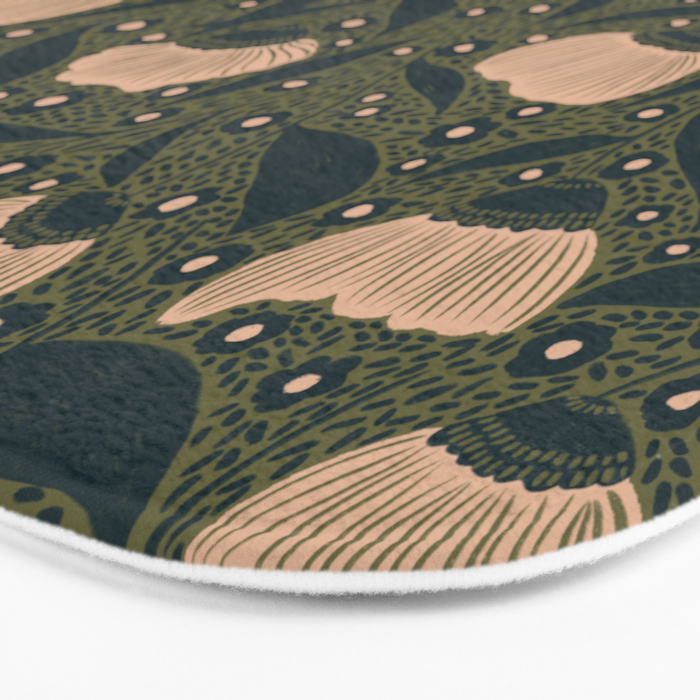 Pretty hand drawn floral pattern Bath Mat Gallery Image 3