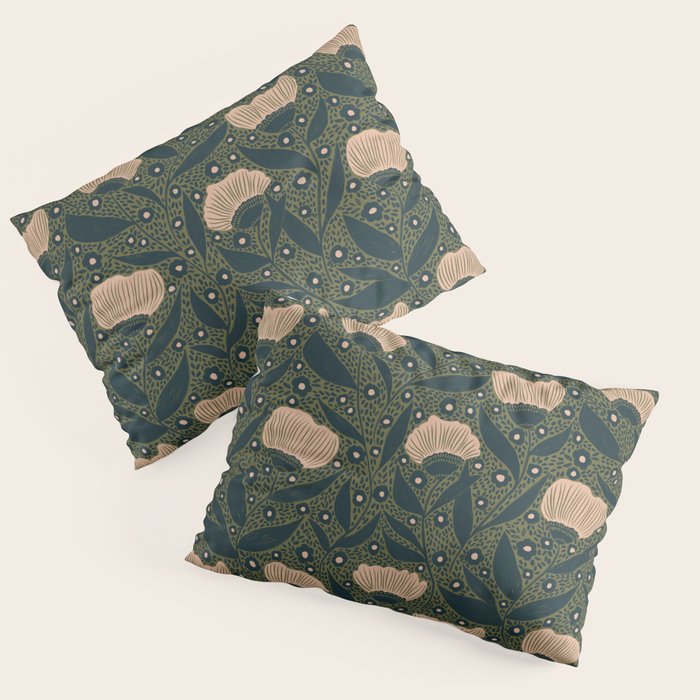Pretty hand drawn floral pattern Pillow Sham Gallery Image 3
