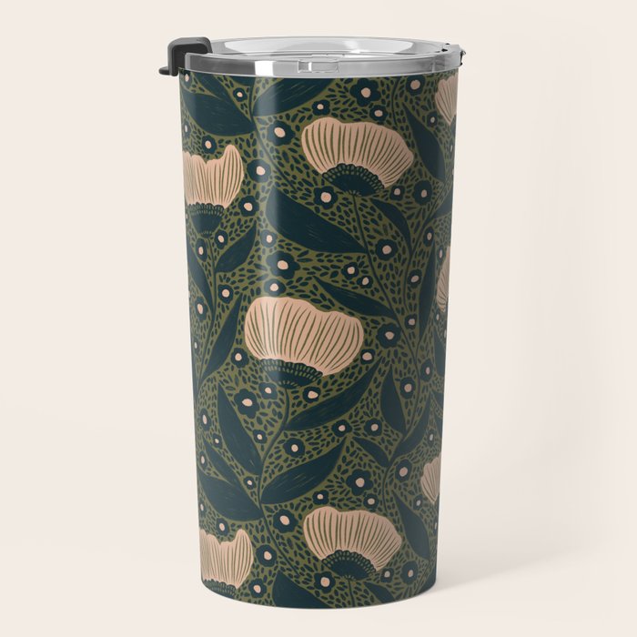 Pretty hand drawn floral pattern Travel Mug Gallery Image 3