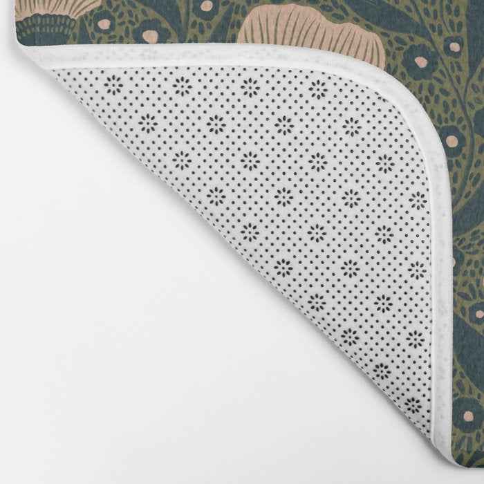 Pretty hand drawn floral pattern Bath Mat Gallery Image 2