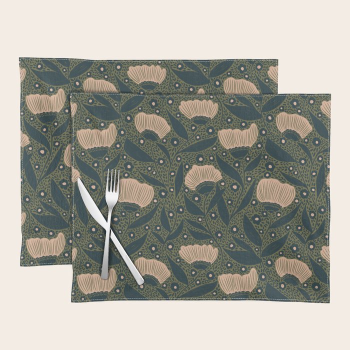 Pretty hand drawn floral pattern Placemat Gallery Image 1