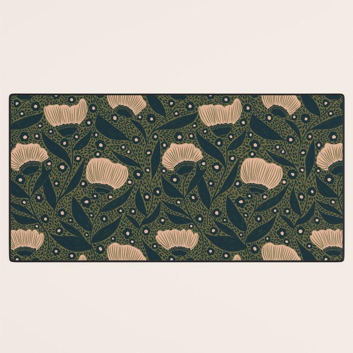 Pretty hand drawn floral pattern Desk Mat Gallery Image 3