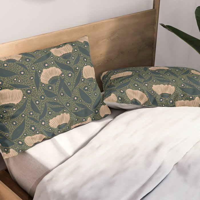 Pretty hand drawn floral pattern Pillow Sham Gallery Image 2