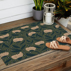 Pretty hand drawn floral pattern Outdoor Rug Gallery Image 2