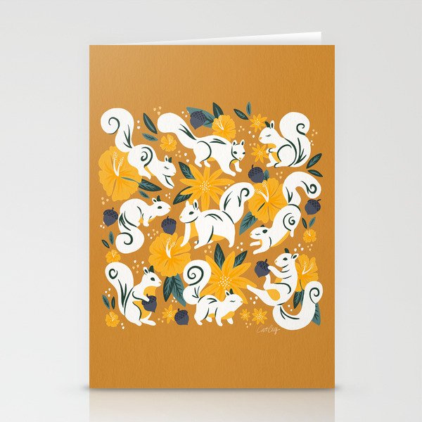 Squirrels & Blooms - Ochre Stationery Card Gallery Image 2