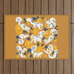Squirrels & Blooms - Ochre Outdoor Rug Gallery Image 1