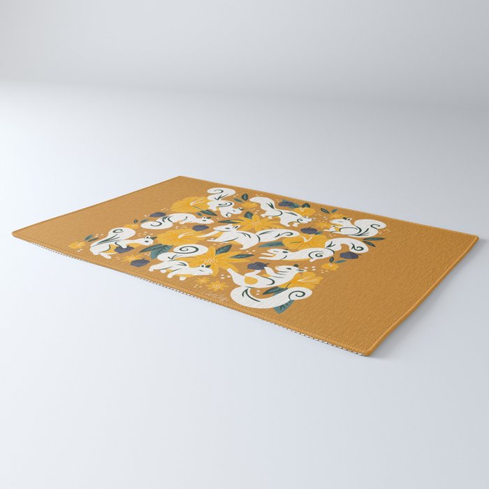 Squirrels & Blooms - Ochre Rug Gallery Image 3