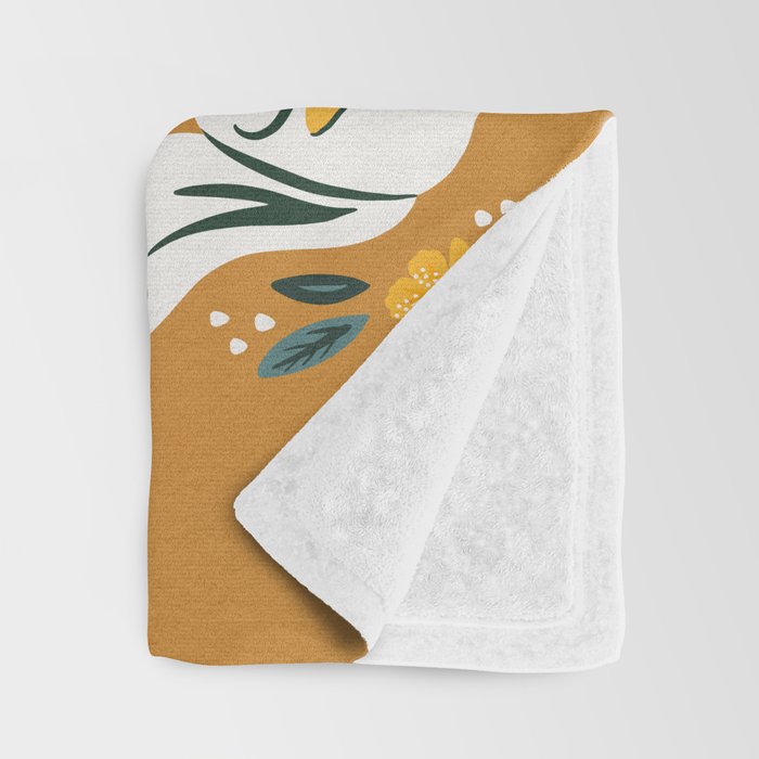Squirrels & Blooms - Ochre Throw Blanket Gallery Image 3