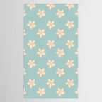 White and turquoise plumeria flowers pattern Tablecloth Gallery Image 2