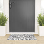 Black and white organic nature shape drawing pattern Welcome Mat Gallery Image 3