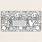 Black and white organic nature shape drawing pattern Desk Mat Gallery Image 1