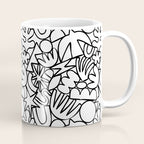 Black and white organic nature shape drawing pattern Coffee Mug Gallery Image 1