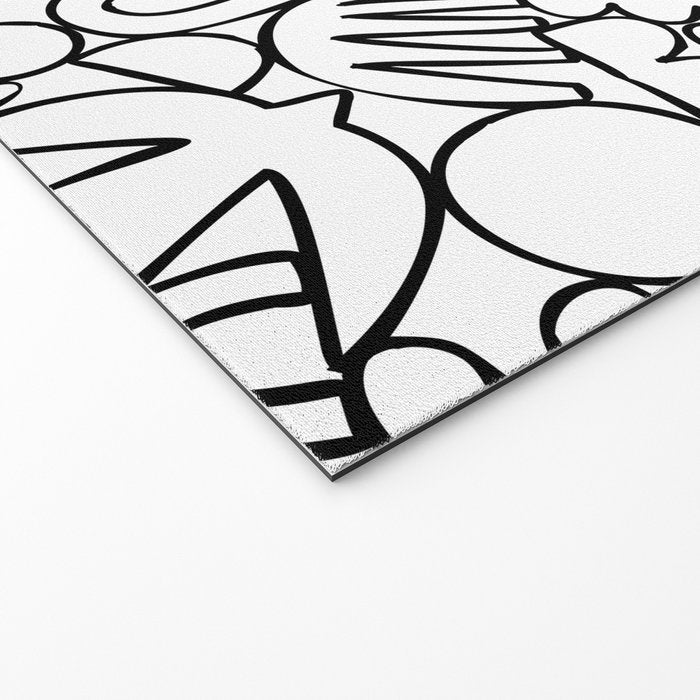 Black and white organic nature shape drawing pattern Welcome Mat Gallery Image 2