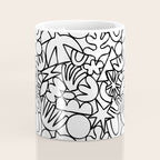 Black and white organic nature shape drawing pattern Coffee Mug Gallery Image 4
