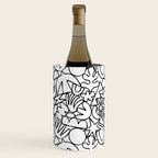 Black and white organic nature shape drawing pattern Wine Chiller Gallery Image 1