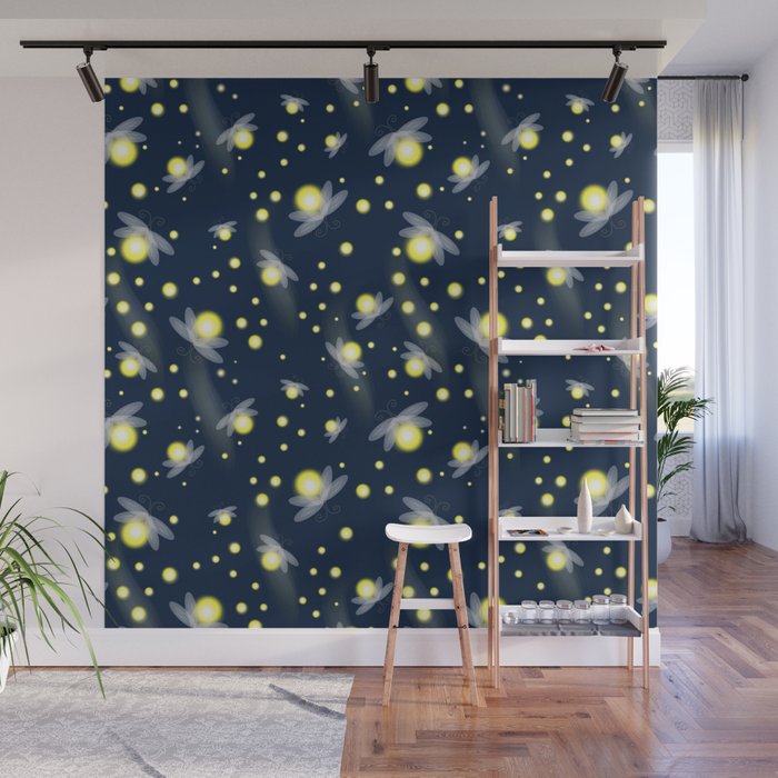 Fireflies at Night Wall Mural Gallery Image 1